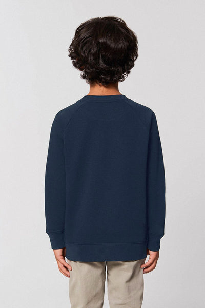 Navy Kids BHappy Logo Sweatshirt, Medium-weight, from organic cotton blend, for girls & for boys