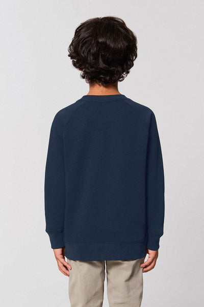 Navy Kids BHappy Logo Sweatshirt, Medium-weight, from organic cotton blend, for girls & for boys