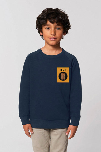 Navy Boys Unicorn Sweatshirt, Medium-weight, from organic cotton blend