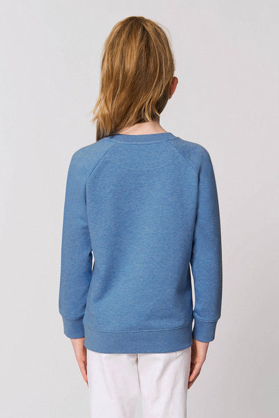 Blue Kids Orange Bicycle Graphic Sweatshirt, Medium-weight, from organic cotton blend, for girls & for boys