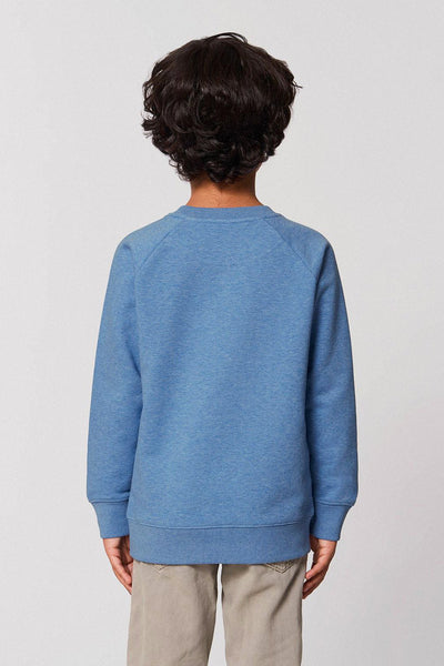 Blue Kids Orange Bicycle Graphic Sweatshirt, Medium-weight, from organic cotton blend, for girls & for boys