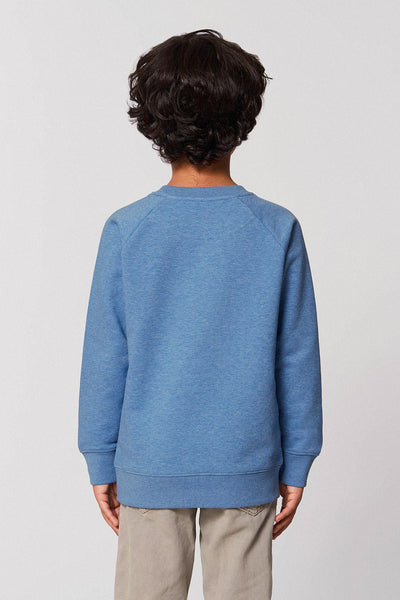 Blue Kids Orange Bicycle Graphic Sweatshirt, Medium-weight, from organic cotton blend, for girls & for boys