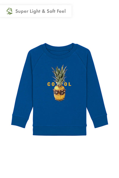 Blue Kids Cool Graphic Sweatshirt, Medium-weight, from organic cotton blend, for girls & for boys