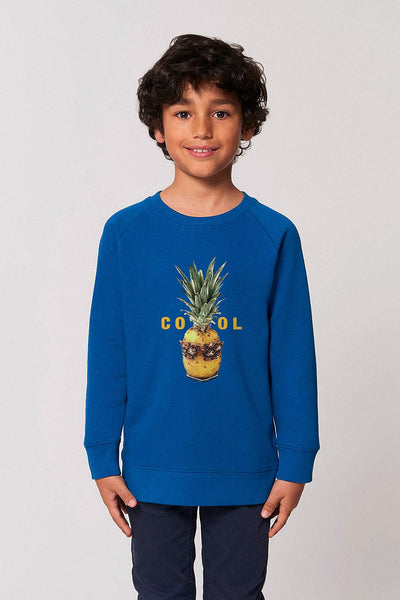 Blue Kids Cool Graphic Sweatshirt, Medium-weight, from organic cotton blend, for girls & for boys