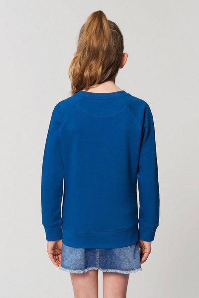 Blue Kids Cool Pineapple Sweatshirt, Medium-weight, from organic cotton blend, for girls & for boys