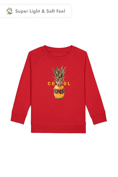 Red Kids Cool Graphic Sweatshirt, Medium-weight, from organic cotton blend, for girls & for boys