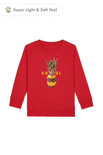 Red Kids Cool Graphic Sweatshirt, Medium-weight, from organic cotton blend, for girls & for boys