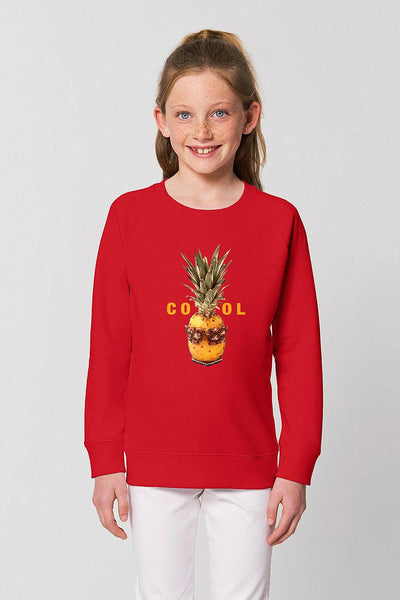 Red Kids Cool Graphic Sweatshirt, Medium-weight, from organic cotton blend, for girls & for boys