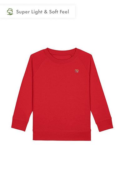 Red Kids BHappy Logo Sweatshirt, Medium-weight, from organic cotton blend, for girls & for boys