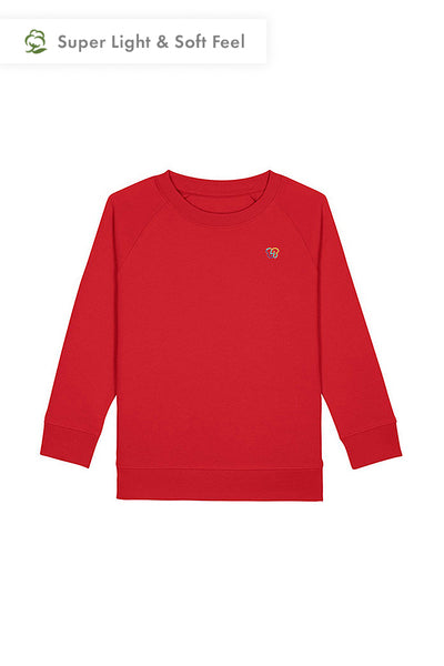 Red Kids BHappy Logo Sweatshirt, Medium-weight, from organic cotton blend, for girls & for boys