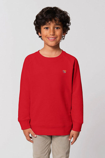 Red Kids BHappy Logo Sweatshirt, Medium-weight, from organic cotton blend, for girls & for boys