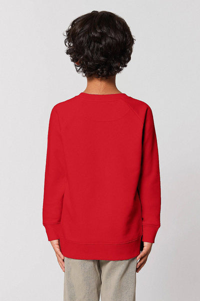 Red Kids BHappy Logo Sweatshirt, Medium-weight, from organic cotton blend, for girls & for boys