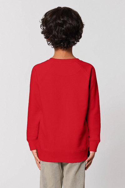 Red Kids BHappy Logo Sweatshirt, Medium-weight, from organic cotton blend, for girls & for boys