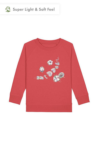 Red Kids Organic Cotton Graphic Sweatshirt, Medium-weight, from organic cotton blend, for girls & for boys