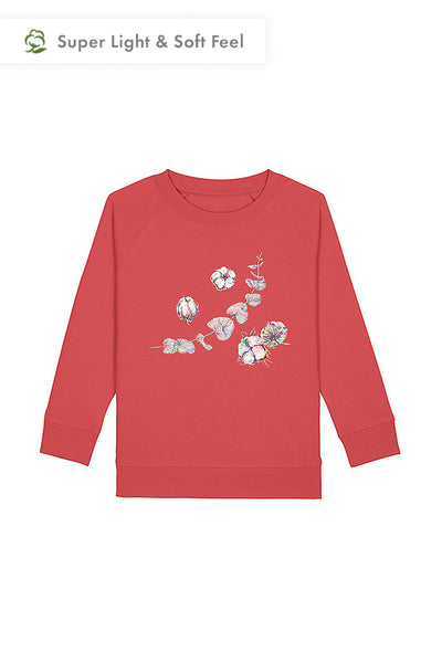Red Kids Organic Cotton Graphic Sweatshirt, Medium-weight, from organic cotton blend, for girls & for boys