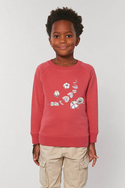 Red Kids Organic Cotton Graphic Sweatshirt, Medium-weight, from organic cotton blend, for girls & for boys