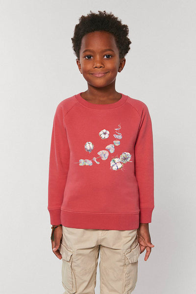 Red Kids Organic Cotton Graphic Sweatshirt, Medium-weight, from organic cotton blend, for girls & for boys