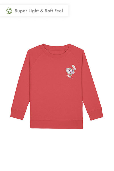 Red Kids Organic Cotton Sweatshirt, Medium-weight, from organic cotton blend, for girls & for boys