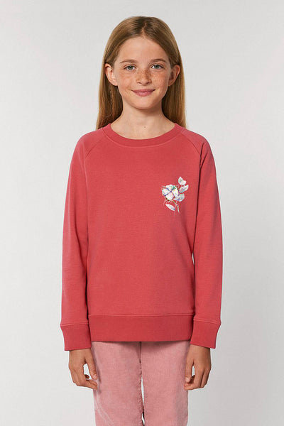 Red Kids Organic Cotton Sweatshirt, Medium-weight, from organic cotton blend, for girls & for boys