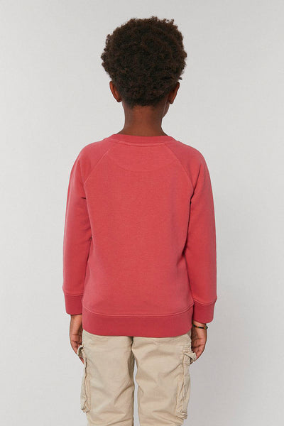 Red Kids Organic Cotton Sweatshirt, Medium-weight, from organic cotton blend, for girls & for boys