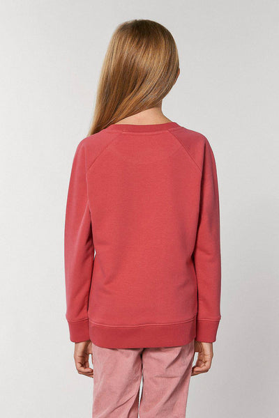Red Kids Love Heart Sweatshirt, Medium-weight, from organic cotton blend, for girls & for boys