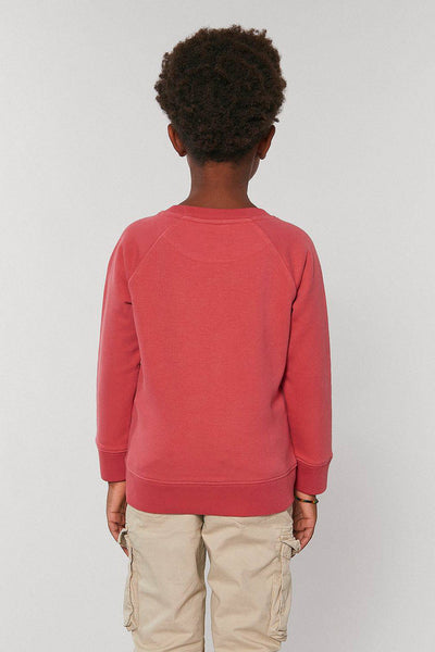 Red Kids Love Heart Sweatshirt, Medium-weight, from organic cotton blend, for girls & for boys