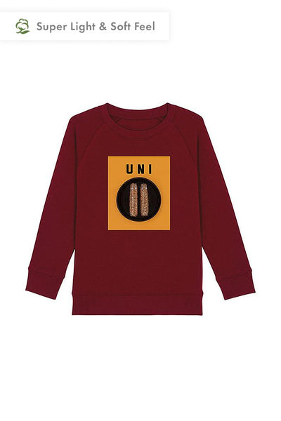 Burgundy Boys Unicorn Graphic Sweatshirt, Medium-weight, from organic cotton blend