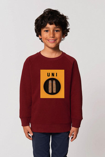 Burgundy Boys Unicorn Graphic Sweatshirt, Medium-weight, from organic cotton blend
