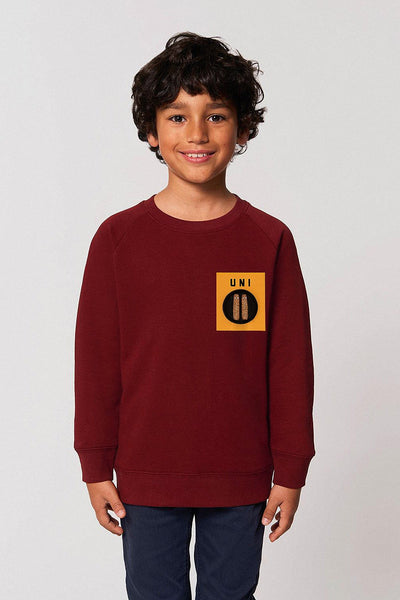 Burgundy Boys Unicorn Sweatshirt, Medium-weight, from organic cotton blend