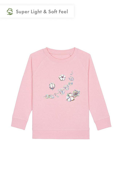 Cotton Pink Kids Organic Cotton Graphic Sweatshirt, Medium-weight, from organic cotton blend, for girls & for boys