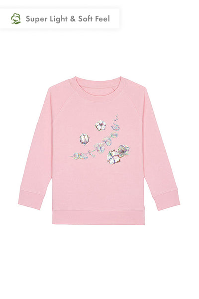 Cotton Pink Kids Organic Cotton Graphic Sweatshirt, Medium-weight, from organic cotton blend, for girls & for boys