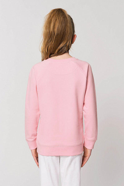 Cotton Pink Girls Cute Floral Sweatshirt, Medium-weight, from organic cotton blend