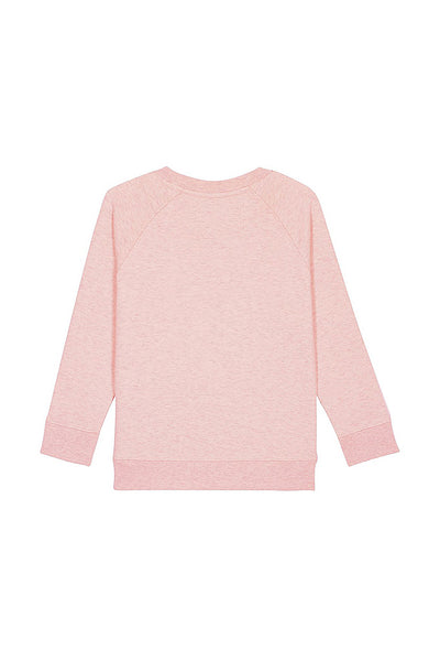 Light Pink Girls Donut Flowers Sweatshirt, Medium-weight, from organic cotton blend