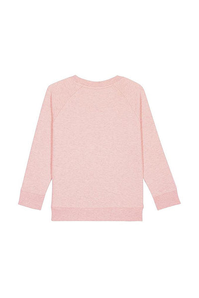 Light Pink Girls Cute Floral Sweatshirt, Medium-weight, from organic cotton blend