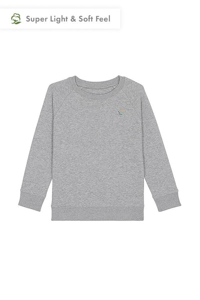 Grey Kids BHappy Logo Sweatshirt, Medium-weight, from organic cotton blend, for girls & for boys