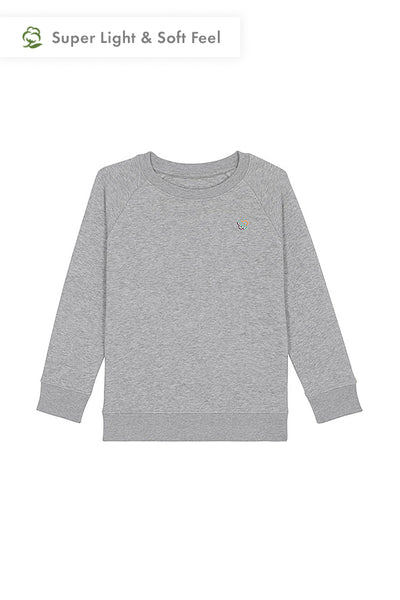 Grey Kids BHappy Logo Sweatshirt, Medium-weight, from organic cotton blend, for girls & for boys