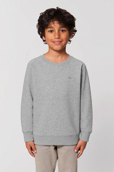 Grey Kids BHappy Logo Sweatshirt, Medium-weight, from organic cotton blend, for girls & for boys