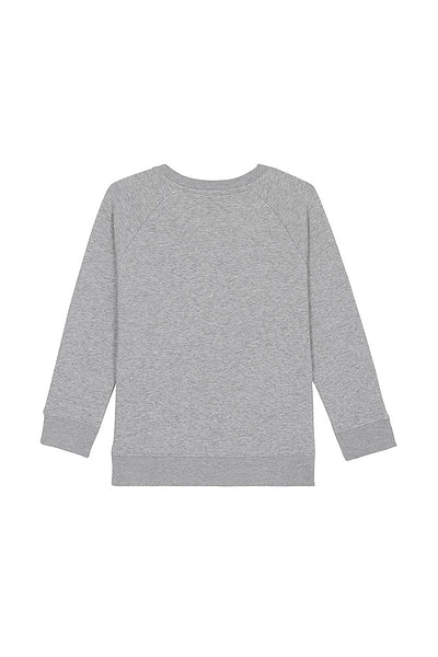 Grey Girls Cute Floral Sweatshirt, Medium-weight, from organic cotton blend