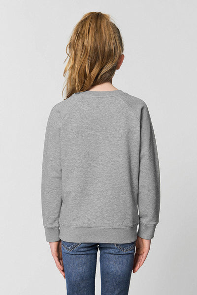 Grey Girls Cute Floral Sweatshirt, Medium-weight, from organic cotton blend