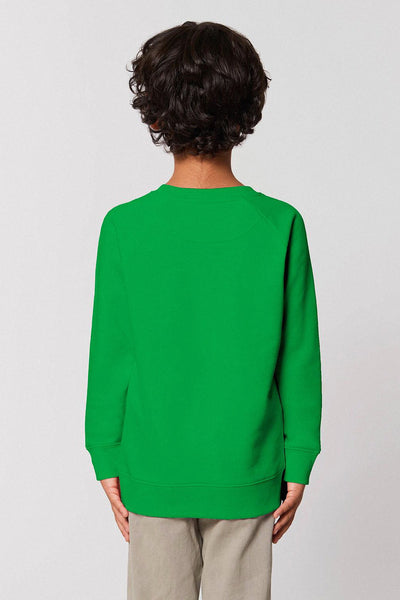 Green Kids Blooming Umbrella Sweatshirt, Medium-weight, from organic cotton blend, for girls & for boys