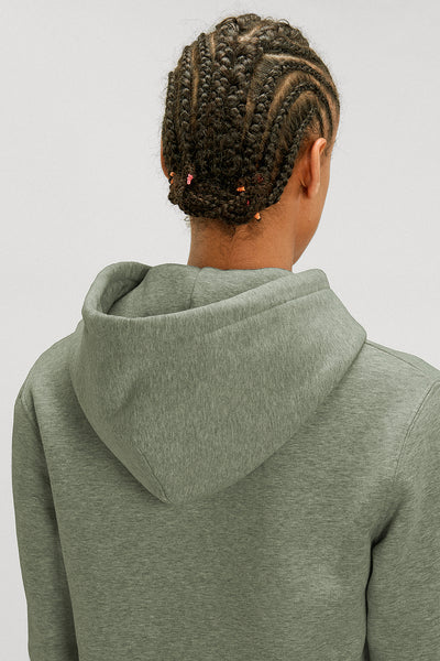 Khaki Orange Bicycle Printed Hoodie, Heavyweight, from organic cotton blend, Unisex, for Women & for Men