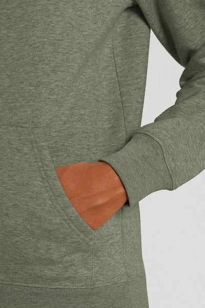 Khaki Orange Bicycle Printed Hoodie, Heavyweight, from organic cotton blend, Unisex, for Women & for Men