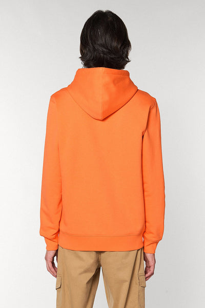 Orange Organic Cotton Printed Hoodie, Heavyweight, from organic cotton blend, Unisex, for Women & for Men