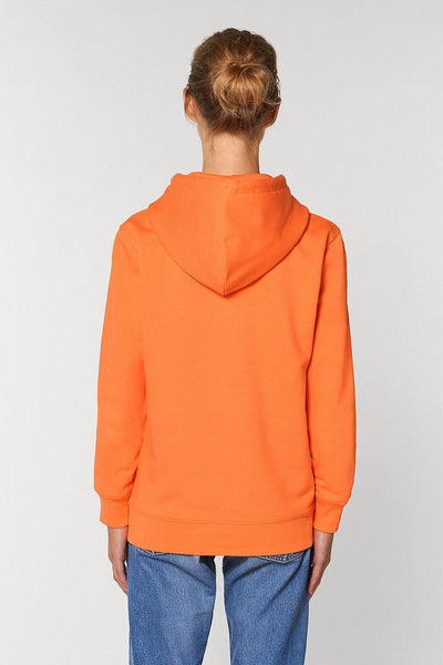 Orange Organic Cotton Printed Hoodie, Heavyweight, from organic cotton blend, Unisex, for Women & for Men