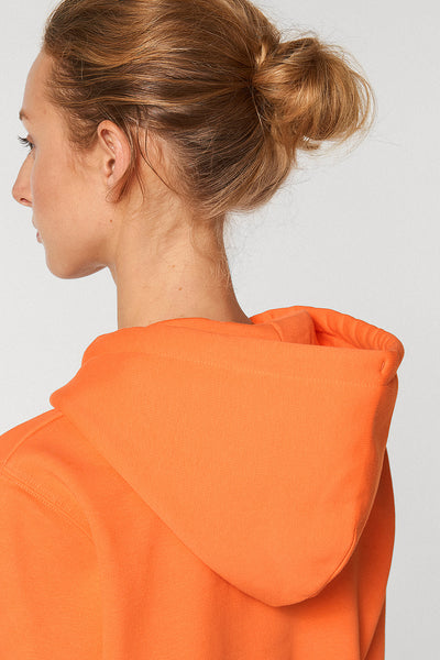 Orange Organic Cotton Printed Hoodie, Heavyweight, from organic cotton blend, Unisex, for Women & for Men