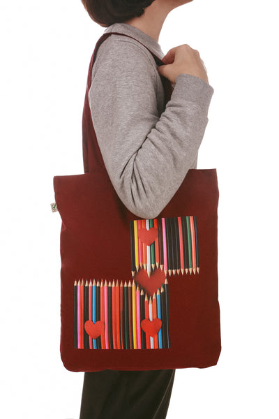 Organic Cotton Tote Bag with Love More Print