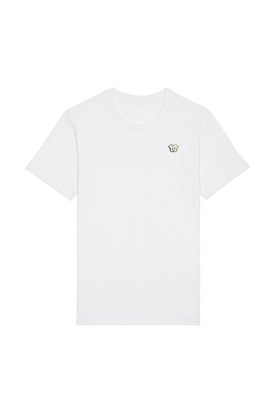 White BHappy Logo Basic T-Shirt, 100% organic cotton, Unisex, for Women & for Men