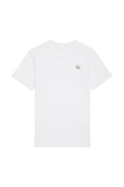 White BHappy Logo Basic T-Shirt, 100% organic cotton, Unisex, for Women & for Men 