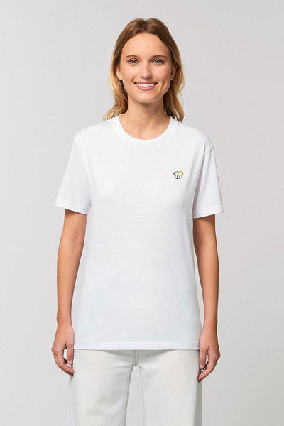 White BHappy Logo Basic T-Shirt, 100% organic cotton, Unisex, for Women & for Men
