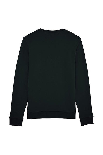Black BHappy Logo Basic Sweatshirt, Medium-weight, from organic cotton blend, Unisex, for Women & for Men
